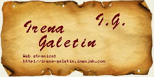 Irena Galetin vizit kartica
